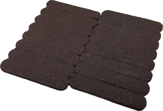 Shepherd Hardware 9865 1/2-Inch x 2-5/8-Inch Heavy Duty Self-Adhesive Felt Furniture Strips, 16-Pack, Brown