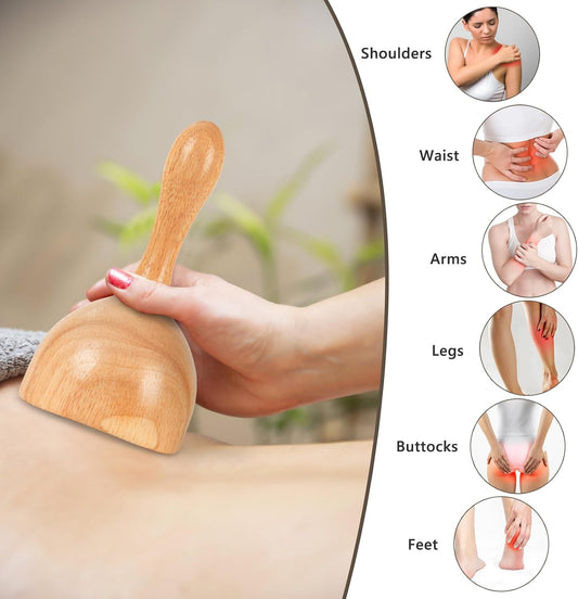 KintKita Wood Therapy Massage Tools, Anti Cellulite Massager Body Scraping Lymphatic Drainage Massager,Trigger Point Wood Therapy Gua Sha Tool for Body Sculpting,Back, Legs, Full Body Use