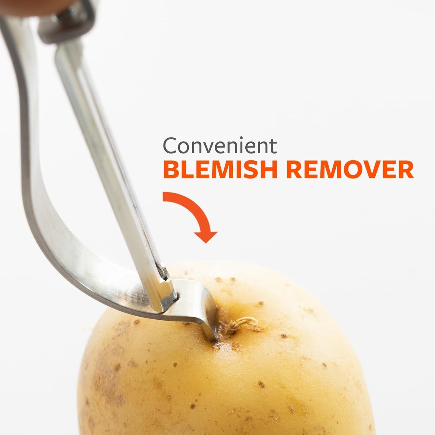 Full Circle Produce Peeler, Smooth Glide Straight Fruit and Vegetable Peeler: Stainless Steel, Sharp, Precise, and Eco-Friendly. Dishwasher Safe.