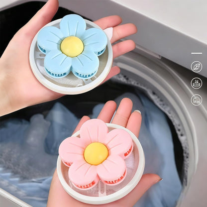 3 PCS Hair Filter Bag Floating Lint Catcher Machine Pet Hair Catcher | Flowers Cleaning Mesh Bag, Serrated Design Reusable Washing Hair Filter for Washing Dog Cat Hair Remover for Laundry