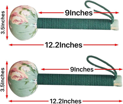 2PCS Herbal Wormwood Lymphatic Drainage Anti Slip Manual Massage Hammer Longer Handle Back Massager for Shoulder, Neck & Muscle Pain Relief (Rose Red/Dark Blue)
