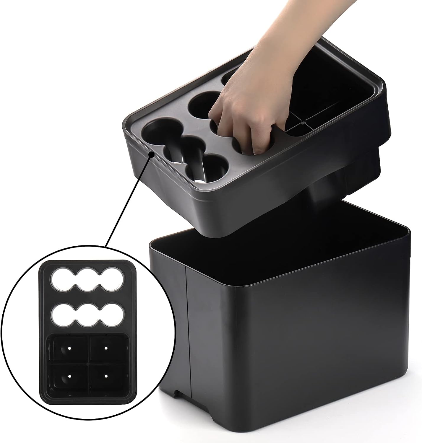 Elsjoy Black Umbrella Stand, Entryway Umbrella Organizer, Compact and Efficient with Removable Drip Tray, Holds 10 Umbrellas