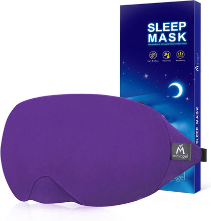 Mavogel Cotton Sleep Eye Mask, Light Blocking with Adjustable Nose Bridge | Updated Design, Soft and Comfortable Night Eye Mask for Men Women, Eye Blinder for Shift Work, Includes Travel Pouch, Grey