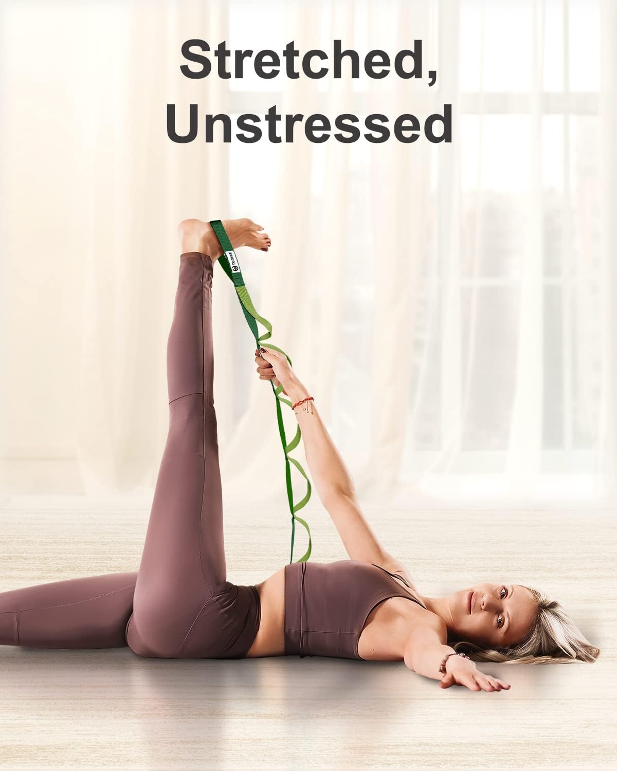 Stretching Strap, 10-Loop Non-Elastic Yoga Strap | Designed for stretching, yoga, Pilates and rehab with 10 loops, durable webbing and a longer 79-inch design