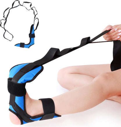 Foot & Calf Stretcher, Rehabilitation Training Stretcher with 7 Loops for Drop Foot Plantar Fasciitis Muscle Atrophy, Leg Stretch Strap for Seniors Injuries Recovery Aids (Blue)