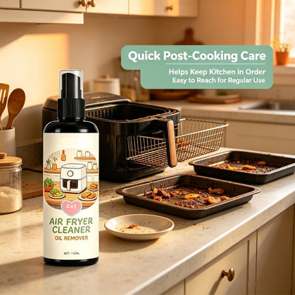 2-in-1 Air Fryer Cleaner and Degreaser Spray, Fast-Acting (1PCS) | Fast and Powerful Oil-Removing Spray, Instantly Dissolves Baked-On Grease, For Air Fryer Baskets, Racks, And Trays