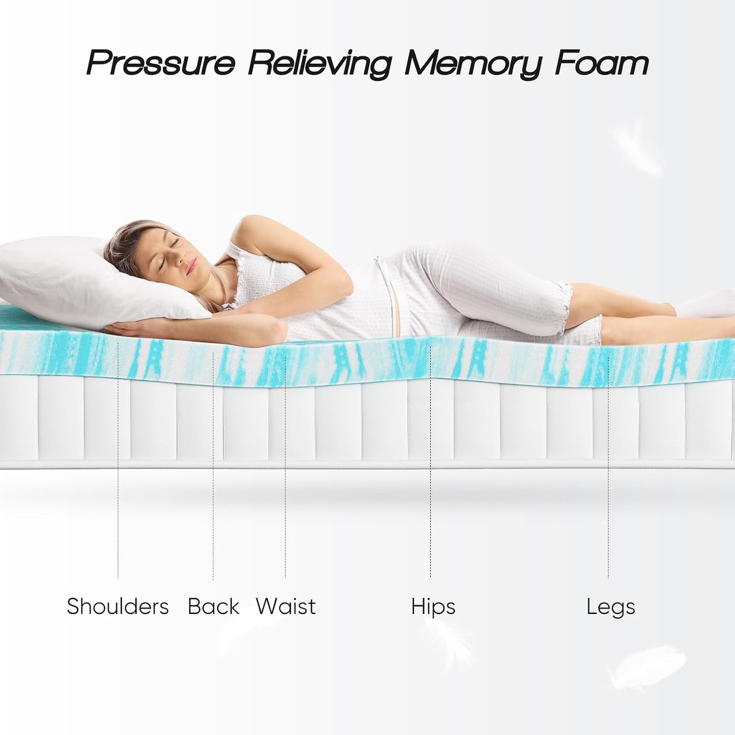 Sweetcrispy Cervical Pillow for Neck Pain, Ergonomic Contour Memory Foam Pillow with Detachable Roll Support, Cooling Breathable Cover for Side Back Stomach Sleepers