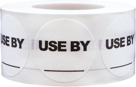InStockLabels Dissolvable Use By Labels, 1 Inch Round, 500 Stickers