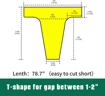 Bed Filler for Headboard, Suitable for Gap 1-2" of King Queen Twin Bed, 78.7'' Long Wedge Sleeping Pillow, Foam Mattress Gap Filler