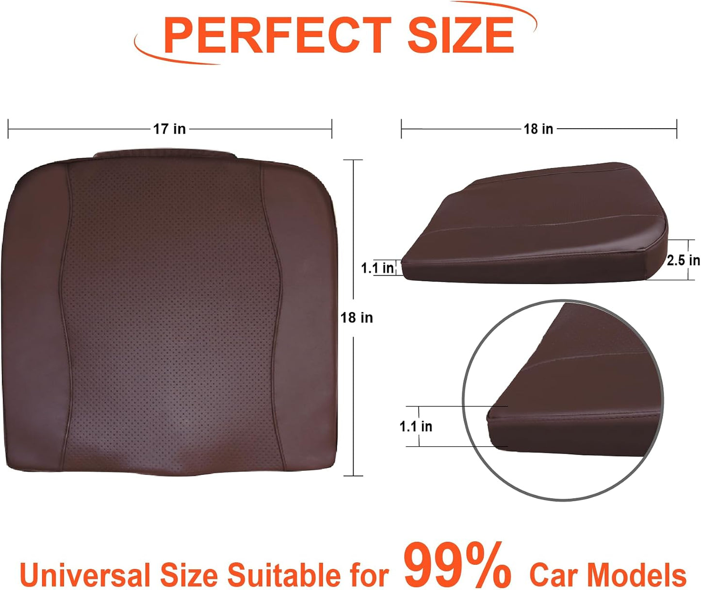 Lofty Aim Car Seat Cushion, Memory Foam Car Seat Cushions for Long Driving | Comfy Car Seat Pillow for Pain Relief, Driver Seat Cushion Adds Height, Butt Cushion for Car, Truck, Office Chair, Black