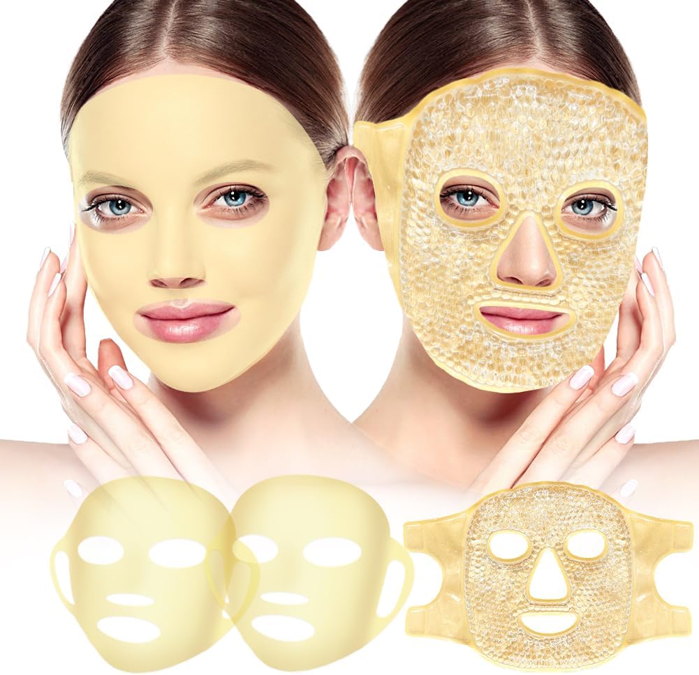 my novel things Face Ice Pack and 2 Packs Silicone Face Mask Cover