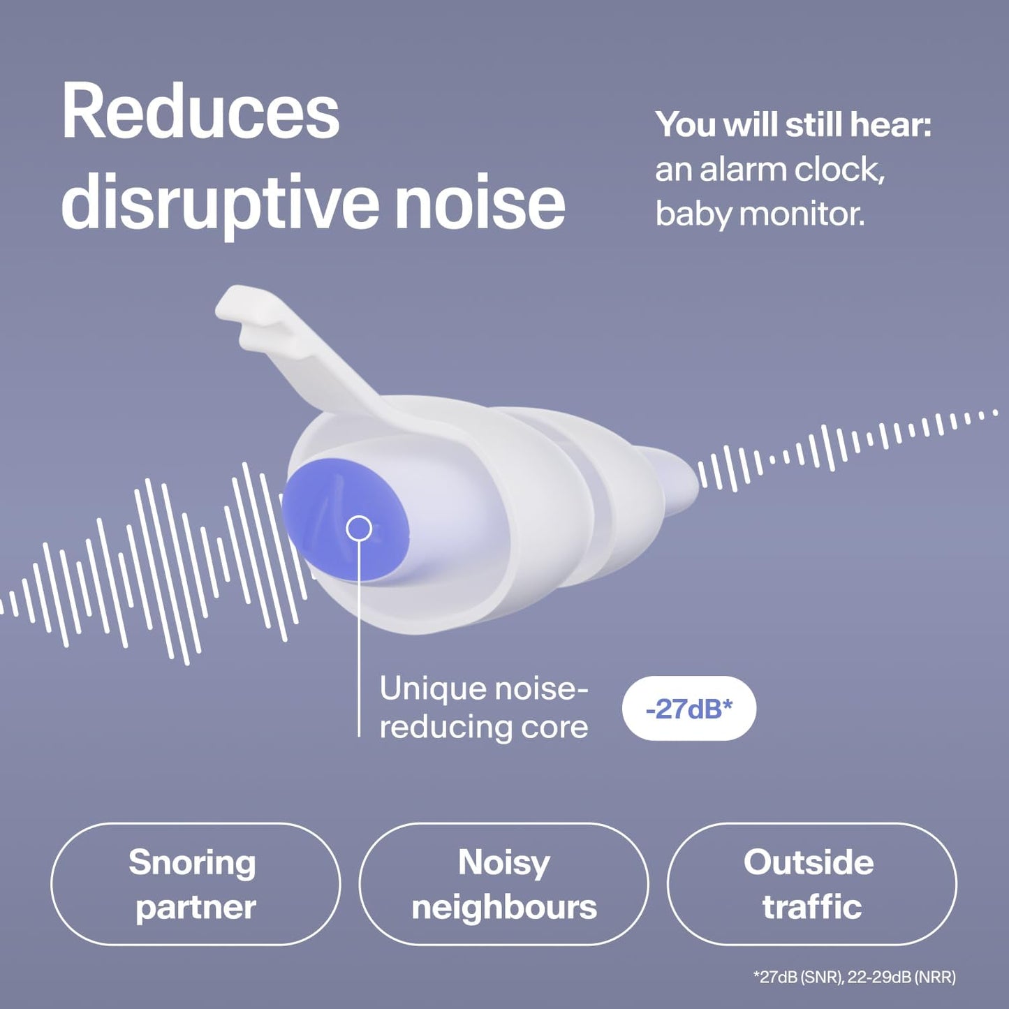 Alpine SleepDeep Soft Ear Plugs for Sleeping | Earplugs for Side Sleepers | Multi-Size Pack (S, M, L) | 27dB SNR Noise Reducing | Snoring, Silicone-Free & Travel Essentials | Airplane Essentials