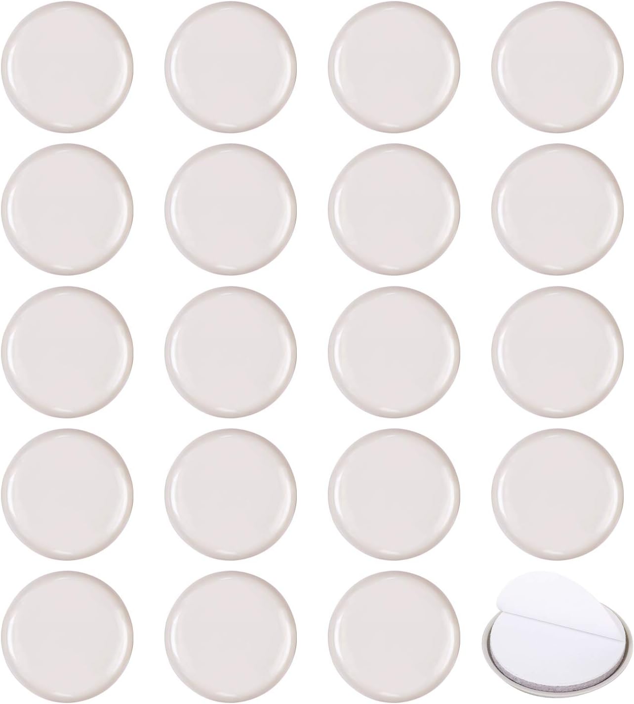 Ezprotekt 16 Pack Self-Stick Furniture Chair Leg Sliders for Carpet, 2-1/8" Self-Adhesive Round Furniture Movers Sliders, Carpet Chairs Furniture Glides, Carpet Moving Sliders Easily Move (Beige)
