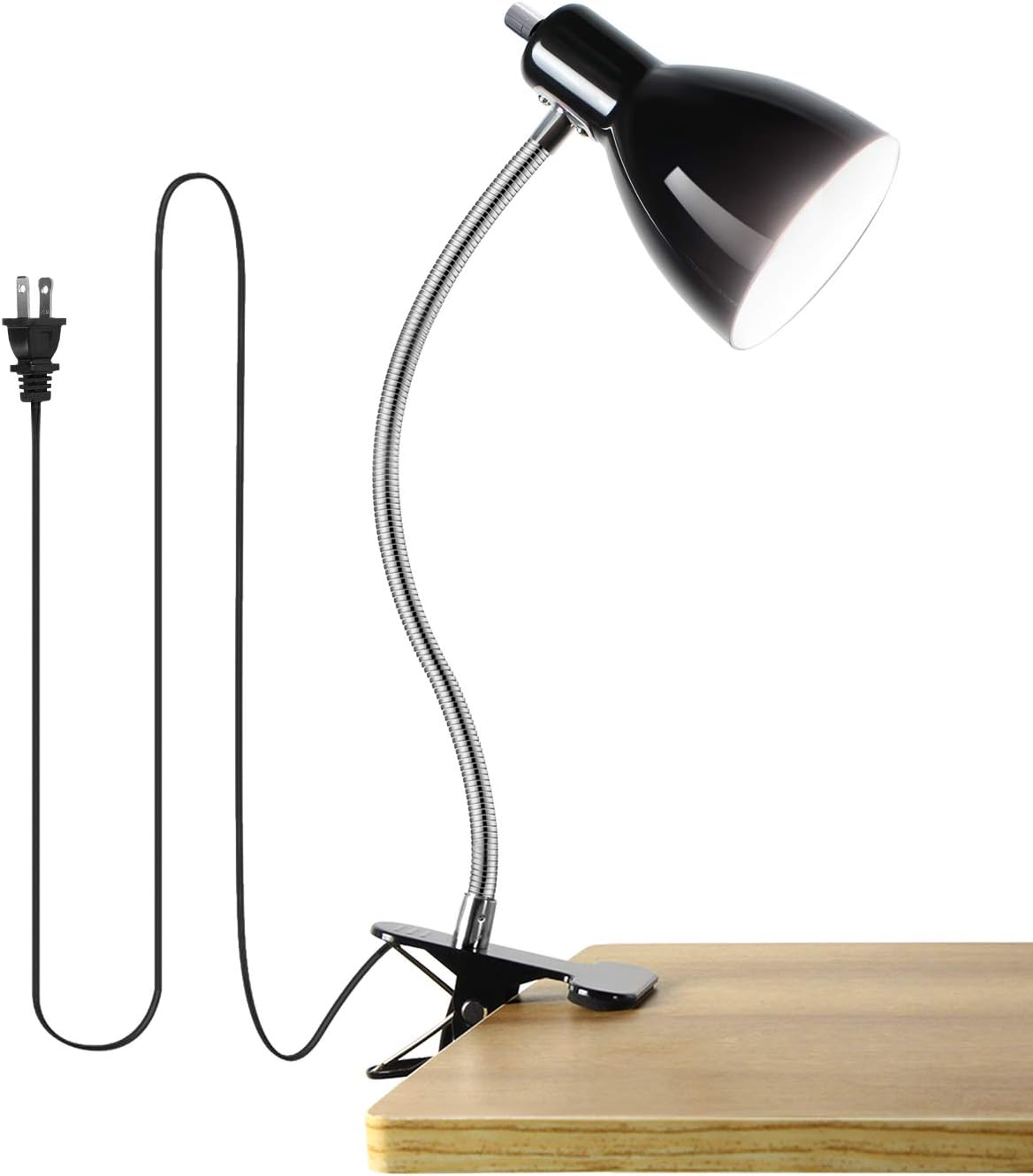 Desk lamp Eye-Caring Table Lamps, 360°Rotation Gooseneck Clip on Lamp Reading Light Portable Reading Book Light Clamp Study Desk Lamps for Bedroom and Office Home Lighting (White)