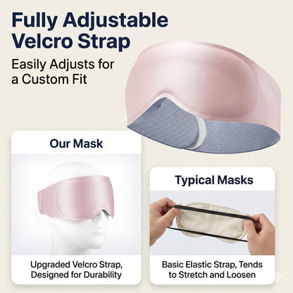 100% Blackout Weighted Sleep Mask: 3D Contoured Eye Mask with Full Coverage for Lash Extension - Soft Memory Foam,Adjustable Size - Eye Cover for Airplane Travel Essential,Meditation Blindfold