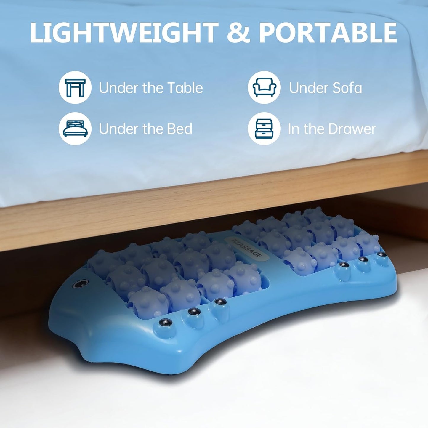 Foot Roller Massager for Plantar Fasciitis Pain Relief, Large Size Under Desk Feet Massage, Manual Acupressure Tool, Eases Pain & Cold Feet, Boosts Circulation, Split Portable & Washable