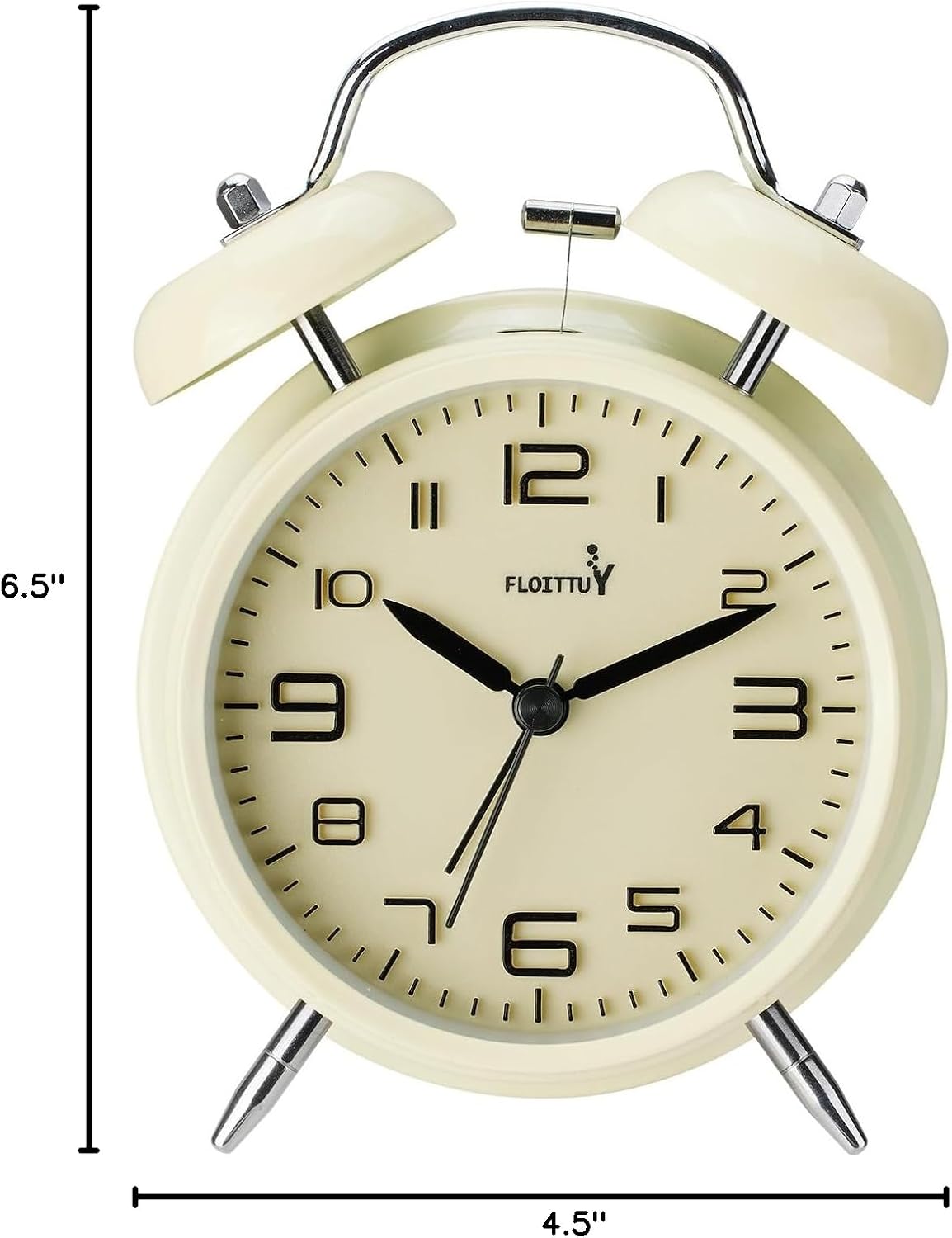 FLOITTUY Loud Alarm for Deep Sleepers 4'' Twin Bell Alarm Clock with Backlight for Bedroom and Home Decoration(Green)