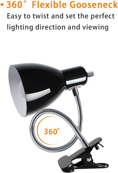 LALISU Desk lamp Eye-Caring Table Lamps, 360°Rotation Gooseneck Clip Lamp