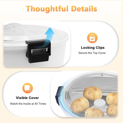 Electric Potato Peeler, 110-120V 85W Commercial Automatic Potato Peeler 2-in-1 One-button Drive Potato Peeling Spinner Machine for Kitchens Restaurants & Fast Food Stores