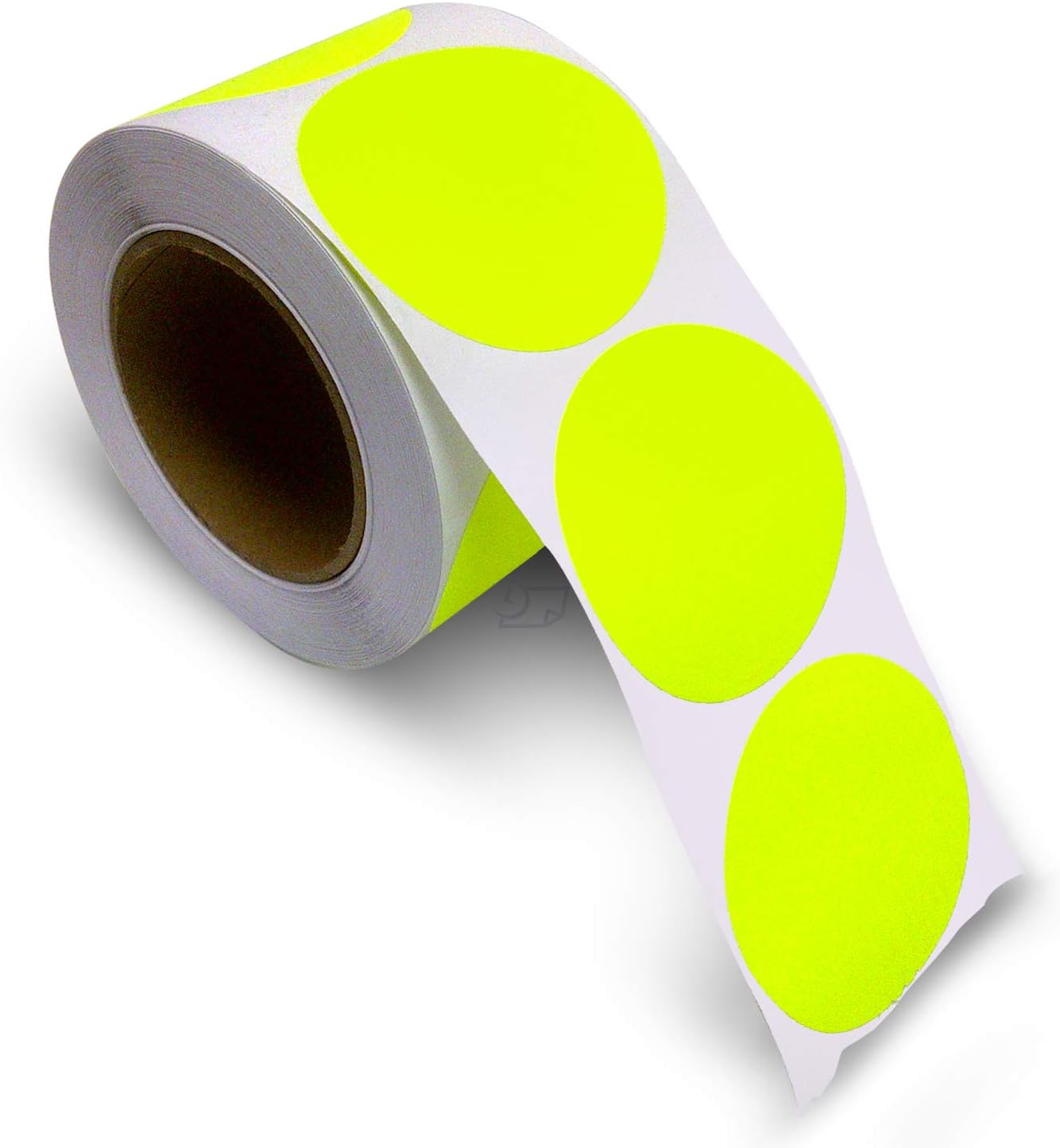 Blank Color Coding Stickers, Writable Surface â€“ 500 Permanent Labels per Roll (Yellow Fluorescent, 1.5" Circle)