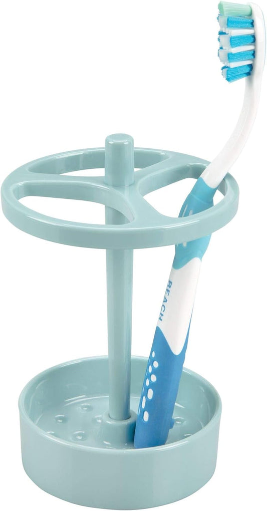 iDesign Toothbrush Holder, Clear | For Normal to Large Toothbrushes, Fits Spin Brushes, Holds Toothpaste