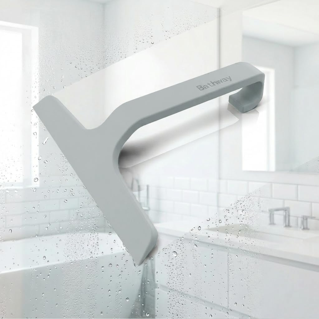 Bathroom Glass Shower Door Squeegee, Silicone & Metal, Black, 10"W x 9.2"L | Effortless, Time-Saving, Rustproof, Flexible, High Quality, Efficient, Cost-Effective, Multi-Functional, Wear-Resistant
