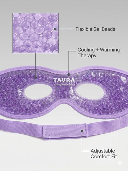 Cooling Gel Eye Mask for Puffy Eyes & Migraine Relief – Reusable Hot & Cold Therapy Mask for Sinus Pressure, Dark Circles, Headache Relief (Purple)