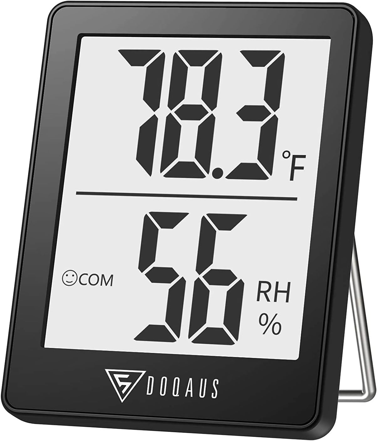 DOQAUS Digital Hygrometer Indoor Thermometer Humidity Meter, Black | Mini Room Thermometer, 5s Fast Refresh, Accurate Temperature and Humidity Monitor for House, Baby Room, Greenhouse, Incubator