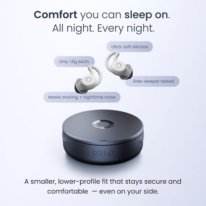 Ozlo Sleepbuds® 2 - Sleep Earbuds, Snoring & Noise Masking Headphones | All-Night Side-Sleeper Comfort, Ultra Small Fit, 14-hr Battery, 50+ Sleep Sounds, In-Ear Alarm, Reliable Bluetooth Connection