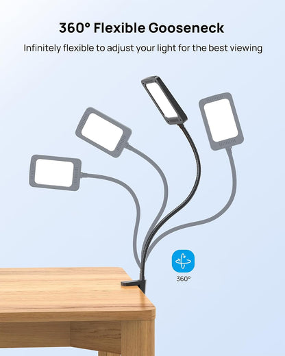 TROND LED Desk Lamp with Clamp, 1000LM Super Bright 3-Level Dimmable Desk Light 6000K Daylight, Extra-Long Flexible Gooseneck Clip on Light, Eye-Care Clamp Lamp for Painting, Workbench,Reading, Sewing | 6000K Daylight Extra-Long Flexible Gooseneck Clip