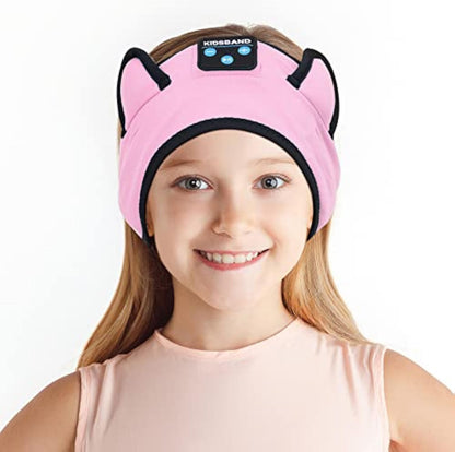 KIDSBAND Kids Bluetooth Headphones, Sleep Headband [Wireless & Wired Playback 2in1] Foldable Headphones for School/Travel/Tablet/Sleep