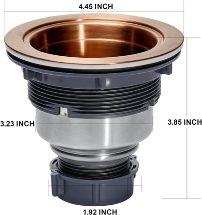 3-1/2 Inch Sink Drain Assembly Kit, Removable Deep Sink Strainer Basket with Sink Stopper/Sealing Lid for Home, Kitchen, Stainless Steel