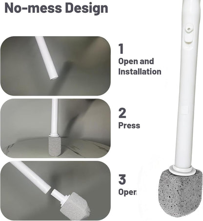 2026 Upgrade Pumice Stone Toilet Bowl Cleaner for Toilet Bath Kitchen Household Cleaning,11.8Inch Bathroom Cleaner Brush Toilet Wand+ Pumice Stones (7 Pack)