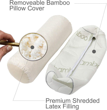 Kingnex Cylinder Bolster Roll Pillow for Sleeping on Back or Side 18x6