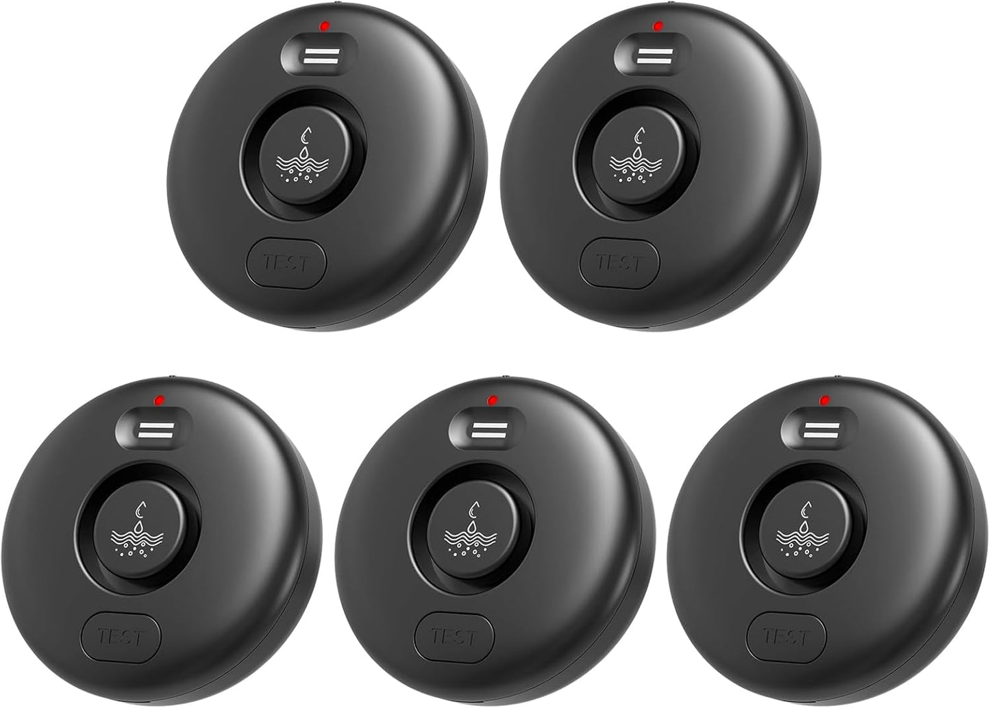 5 Pack Water Leak Alarm Detector, 120dB Loud Alert, IP66 Waterproof | Water Sensor, Sensitive Leak and Drip Alert, Easy Installation for Home, Basement Flood Prevention, Bathroom, Sink, Laundry