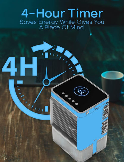 Windowless Air Conditioner w/4 Mode,3 Speed, Waterless Alert,2.4-Gal Tank for 24H Cooling, 12H Timer Swamp Cooler Air Conditioner, 20FT Remote,70° Auto Swing Evaporative Air Cooler for Bedroom