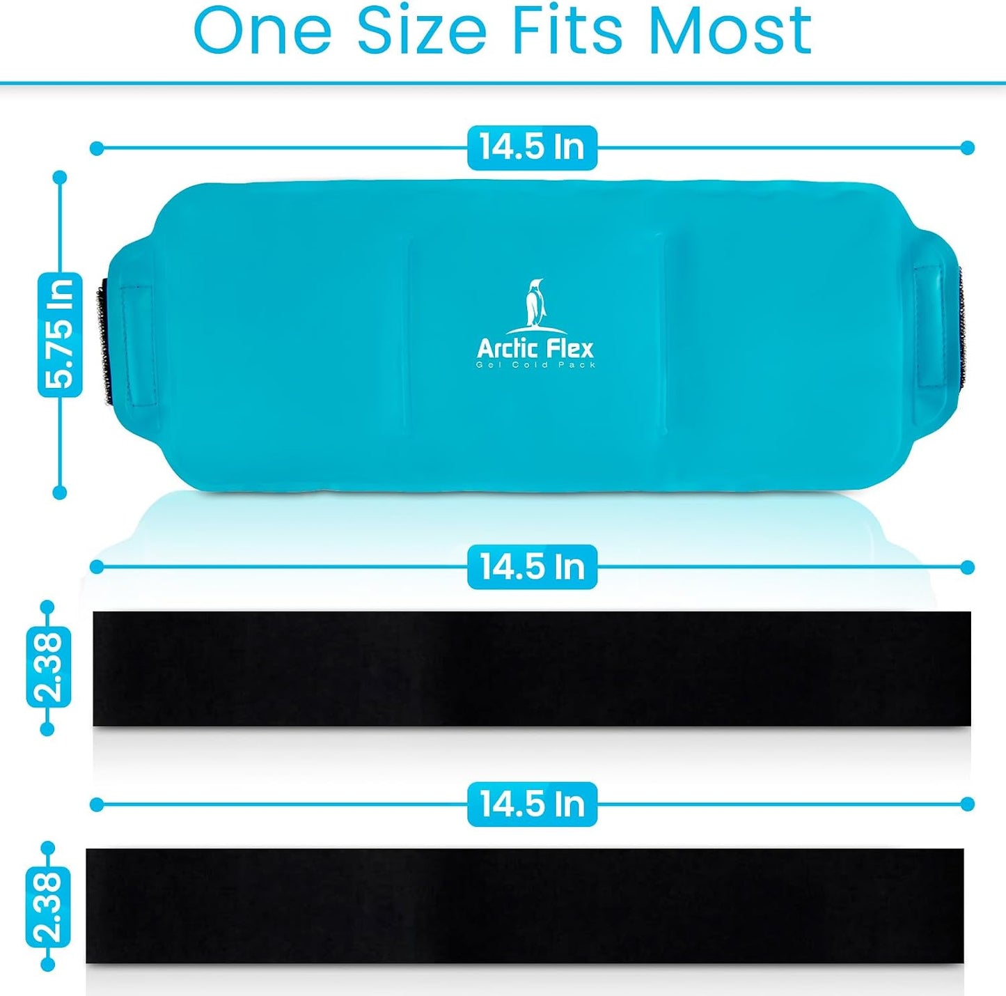 Arctic Flex Reusable Hot & Cold Gel Ice Pack Wrap with Strap - Therapy | Injuries, Pain, Shoulder, Knee, Back, Elbow & Foot - Flexible Wrap Around Cold Pack & Compress