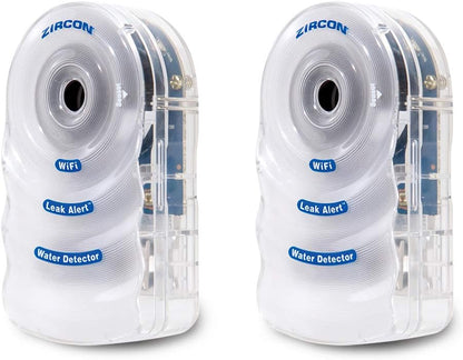 Zircon® Leak Alert™ WiFi Smart Water Leak Detector Alarm, Battery Included | No-hub WiFi detector provides email, audio and visual alerts with a 105 dB alarm; included battery supports setup
