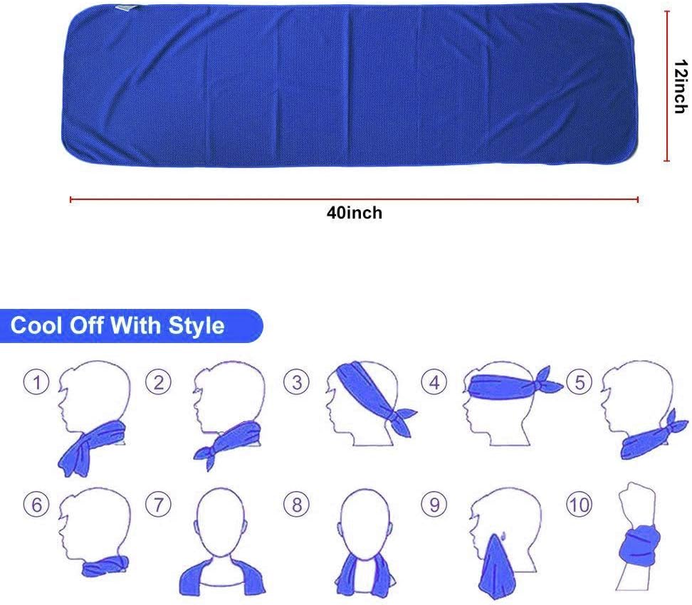 Sukeen 4 Pack Cooling Towels (40"x12") for Neck and Face Instant Cooling | Stay Cool in Hot Weather,Versatility,Soft,Breathable,Durability for Sports,Outdoor activities,Summer works in heat