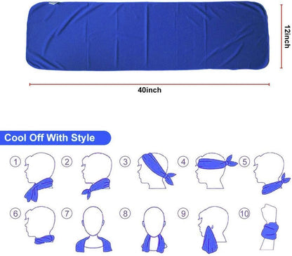 Sukeen 4 Pack Cooling Towels (40"x12") for Neck and Face Instant Cooling | Stay Cool in Hot Weather,Versatility,Soft,Breathable,Durability for Sports,Outdoor activities,Summer works in heat