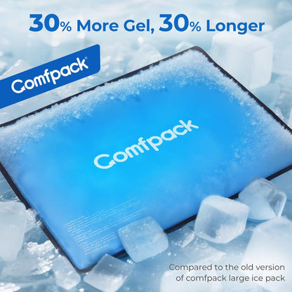 XL Ice Pack for Injuries Reusable, 21.7 x 13 Flexible Hot Cold Pack with 3 Straps for Maximum Back and Full Body, Adjustable Cold Pack Wrap for Swelling, Bruises, Muscle Pain, Inflammation