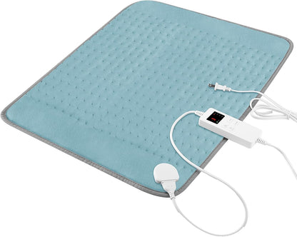 Heating Pad for Period Cramps, Heating Pad for Back/Neck/Shoulder Muscle Pain, 6 Heating&4 Timer Setting, Auto Shut Off, Dry/Moist Heat & Machine Washable, Gray Birthday Christmas Gifts for Women Mom
