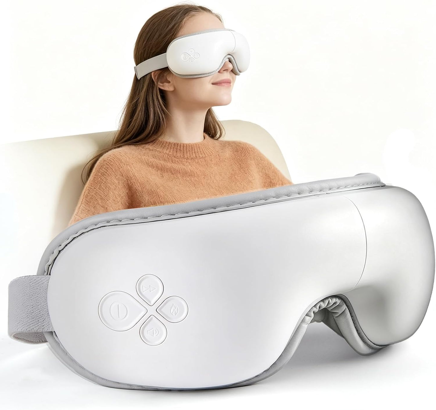 LAOBEN Eye Massager with Heat, Cordless Heated Eye Mask for Improve Sleep, Dry Eyes and migraines Relief, Reduce Strain for Plane, Travel and Office, Birthday Gifts for Women Men Mom Dad