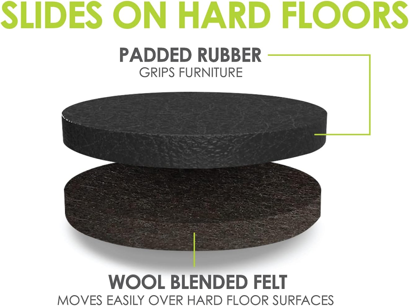 Slipstick GorillaSliders Premium Furniture Sliders for All Floor Surfaces (16 Piece Moving Kit) Reusable 3.5” Round Furniture Movers for Sliding Furniture on Hardwood & Carpet, Black, CB13-1-16