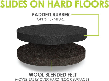 Slipstick GorillaSliders Premium Furniture Sliders for All Floor Surfaces (16 Piece Moving Kit) Reusable 3.5” Round Furniture Movers for Sliding Furniture on Hardwood & Carpet, Black, CB13-1-16