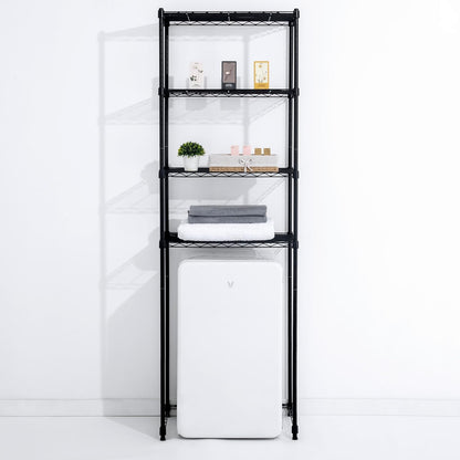 Zvyteay 4 Tier Mini Fridge Shelf Adjustable Height Storage Shelf Metal Storage Rack Mini Fridge and Microwave Stand for Dorm, Kitchen, Office, White
