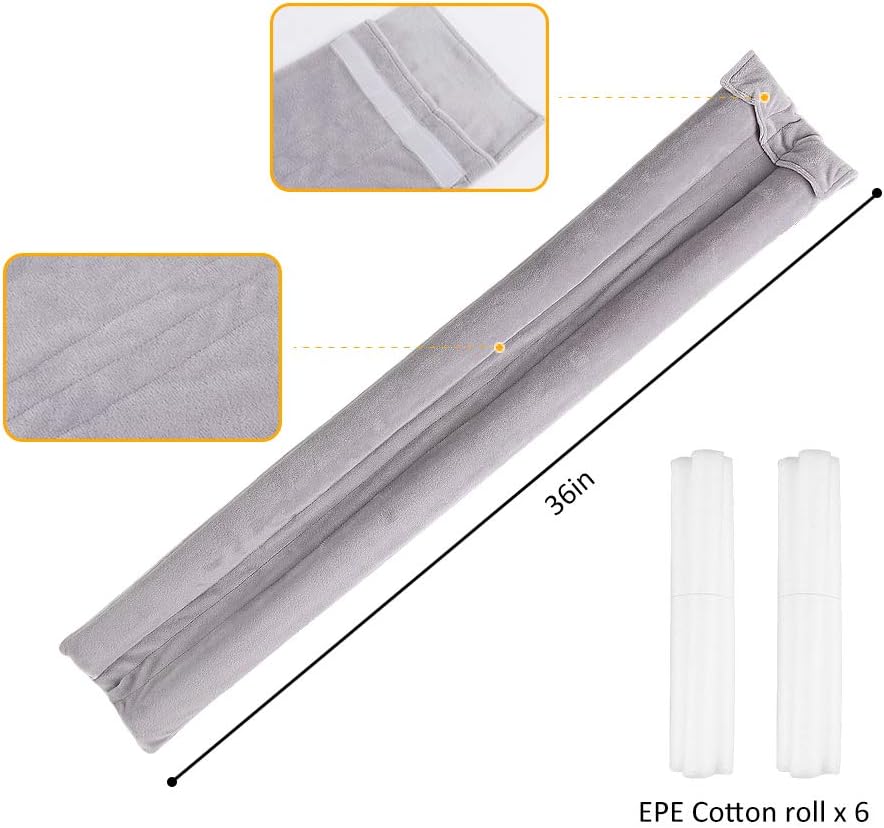 36 Inch Under Door Stopper, Door Noise Blocker | Double Sided Door Stopper, Machine-Washable