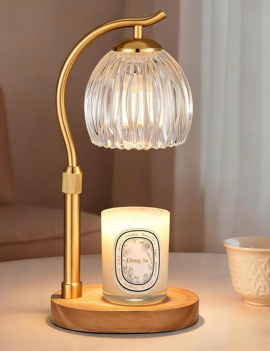 Flower Candle Warmer Lamp with 2 Bulbs- Cozy Home Decor | Fragrance Timer & Dimmer, Adjustable Height,House Warming Gifts,Vintage Birthday Gift for Women Mom Her