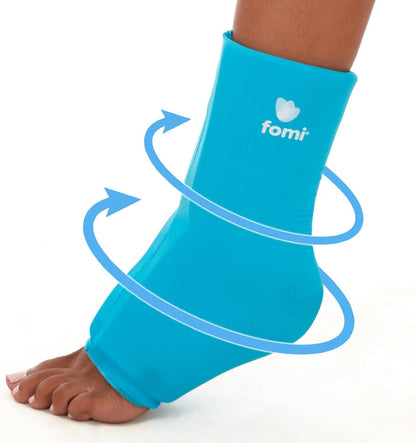 FOMI Hot Cold Ankle Foot Gel Ice Pack Wrap | 2 Pack | Premium Comfort 360 Degree Solid Gel Cooling Compression for Plantar Fasciitis, Heel Spurs, Achilles, Tendonitis, Sore Feet, Gout