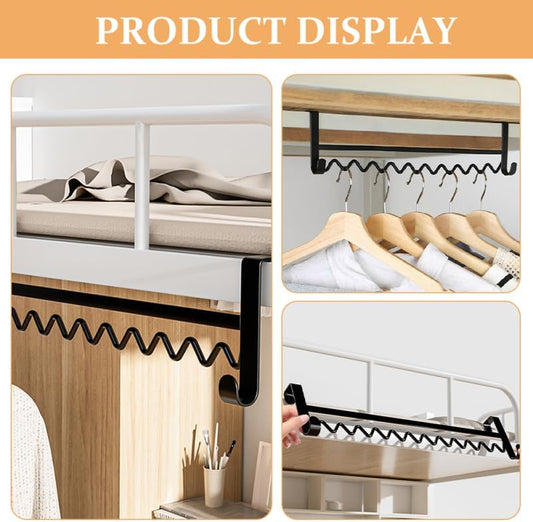 Bedside Hanging Hook Rack Over Bed Clothes Hook for Towels Coats Clothes Fits Bunk Bed Dorm Room Organizer 15.74X3.93X1.25In